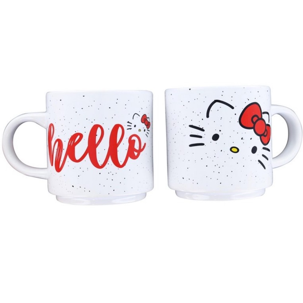 Hello Kitty Script Ceramic Mug Stack Set